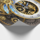 機械式トンボ付きスチームパンク時計 ラッピングペーパー (角)