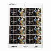 機械式トンボ付きスチームパンク時計 ラベル (フルシート)