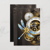 機械式トンボ付きスチームパンク時計 出欠カード (正面/裏面)