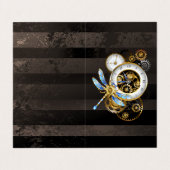 機械式トンボ付きスチームパンク時計 名刺 (外部フラット)