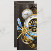 機械式トンボ付きスチームパンク時計 招待状 (正面/裏面)