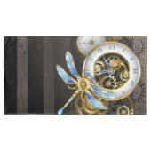 機械式トンボ付きスチームパンク時計 枕カバー (正面左)