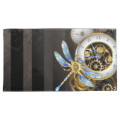 機械式トンボ付きスチームパンク時計 枕カバー (正面右)