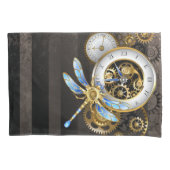 機械式トンボ付きスチームパンク時計 枕カバー (正面)