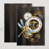 機械式トンボ付きスチームパンク時計 案内状 (正面/裏面)