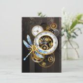 機械式トンボ付きスチームパンク時計 案内状 (スタンド正面)