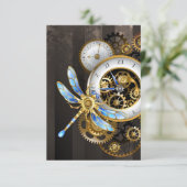 機械式トンボ付きスチームパンク時計 案内状 (スタンド正面)