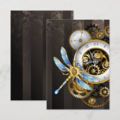 機械式トンボ付きスチームパンク時計 案内状 (正面/裏面)