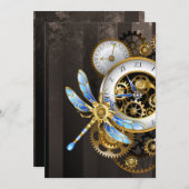 機械式トンボ付きスチームパンク時計 案内状 (正面/裏面)