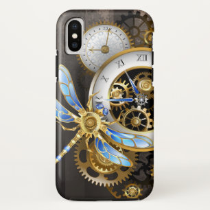 機械式トンボ付きスチームパンク時計 iPhone XSケース