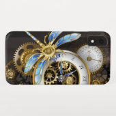 機械式トンボ付きスチームパンク時計 Case-Mate iPhoneケース (裏面(横))