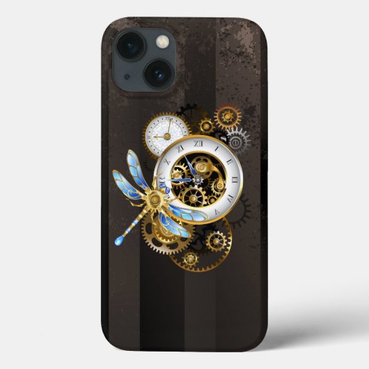 機械式トンボ付きスチームパンク時計 Case-Mate iPhoneケース (裏面)