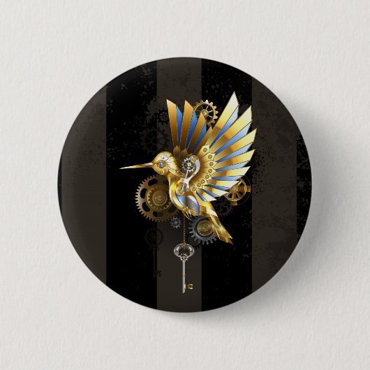 機械式ハミングバード 缶バッジ (正面)