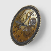 機械式時計ギア時計 ラウンド壁時計 (傾斜)