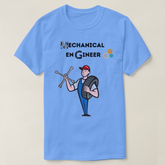 機械技術者による白黒素晴らしギフト Tシャツ (デザイン正面)