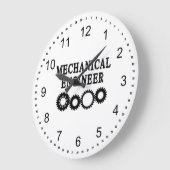 機械技術者のギア ラージ壁時計 (傾斜)