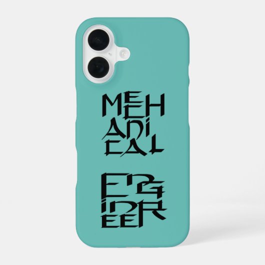 機械技術者キャラクター iPhone 16ケース (裏面)