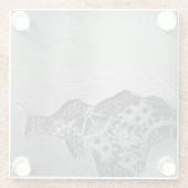 機械損傷の金属の背景 ガラスコースター (裏面)