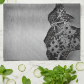 機械損傷の金属の背景 キッチンタオル (折り畳み)