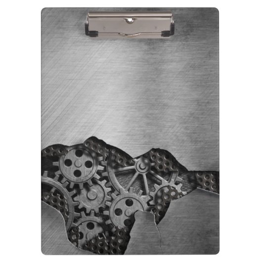 機械損傷の金属の背景 クリップボード (正面)