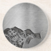 機械損傷の金属の背景 コースター (正面)