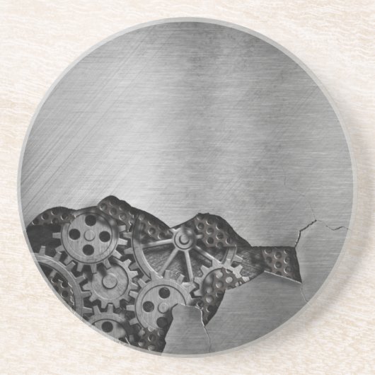 機械損傷の金属の背景 コースター (正面)