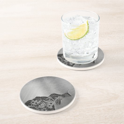 機械損傷の金属の背景 コースター (側面)