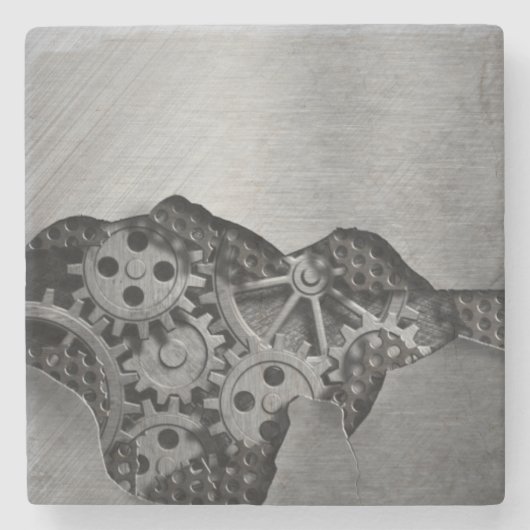 機械損傷の金属の背景 ストーンコースター (正面)