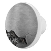 機械損傷の金属の背景 セラミックノブ (右)