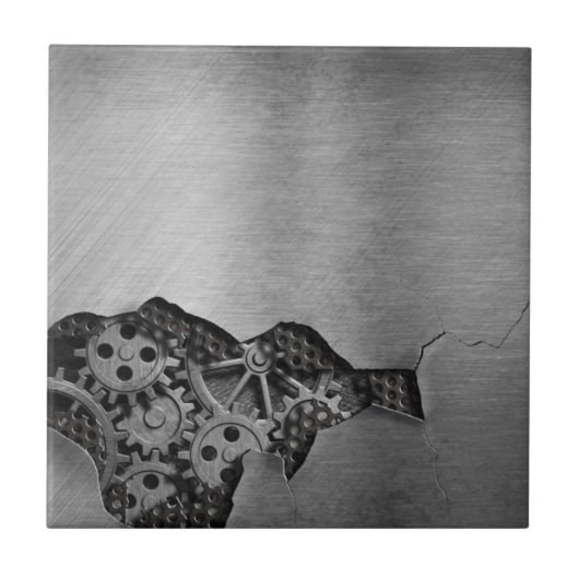 機械損傷の金属の背景 タイル (正面)