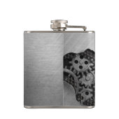 機械損傷の金属の背景 フラスク (裏面)