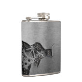 機械損傷の金属の背景 フラスク (右)