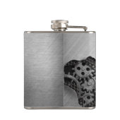 機械損傷の金属の背景 フラスク (裏面)