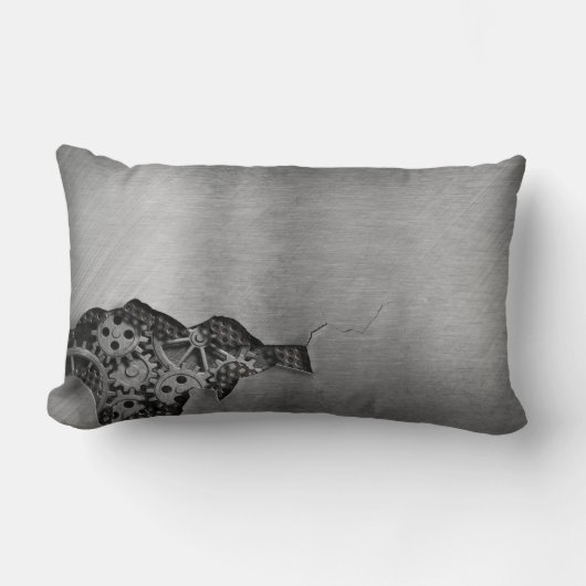 機械損傷の金属の背景 ランバークッション (正面)