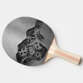 機械損傷の金属の背景 卓球ラケット (横)