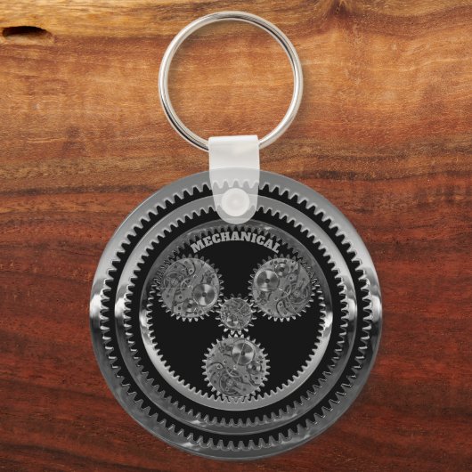 機械数々のギアプリント キーホルダー (正面)