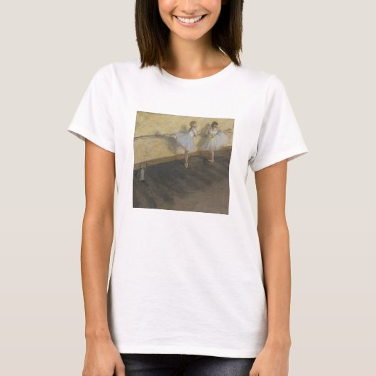 機械段で練習しているエドガー・ドガ|のダンサー Tシャツ (正面)