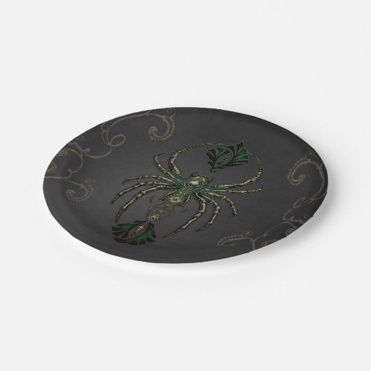 機械的なエレガンス、暗闇の中のクモ。 ペーパープレート (アングル)