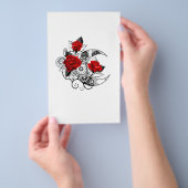 機械的な三日月と赤いバラ チラシ (ハンドル)