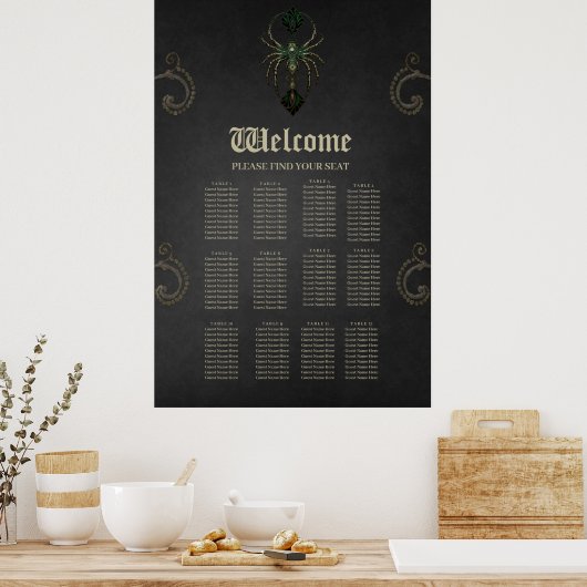 機械的な優雅さ、暗闇の中のクモ ポスター (キッチン)