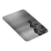 機械的な損傷を伴う金属背景 マグネット (右側)