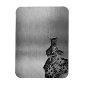 機械的な損傷を伴う金属背景 マグネット (縦)