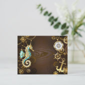 機械的な海馬が付いた木製の背景 セーブザデート (スタンド正面)