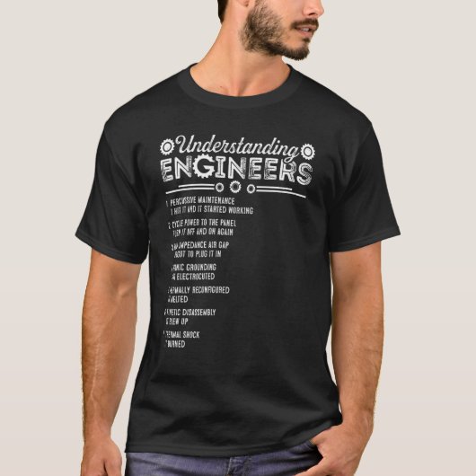 機械的な皮肉なエンジニアリングの楽しみ 理解 Tシャツ (正面)