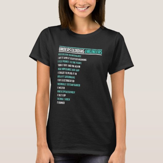 機械的な皮肉なエンジニアリングの楽しみ 理解 Tシャツ (正面)