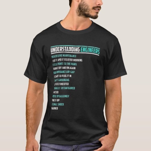 機械的な皮肉エンジニアリングおもしろいの理解 Tシャツ (正面)