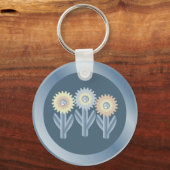 機械的な花 キーホルダー (正面)