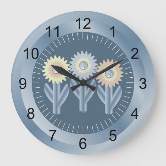 機械的な花 ラージ壁時計 (正面)