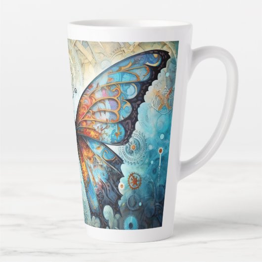 機械的な蝶の夢 カフェラテマグ (右)