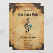 機械的クレフ、 音符記号 招待状 (正面/裏面)